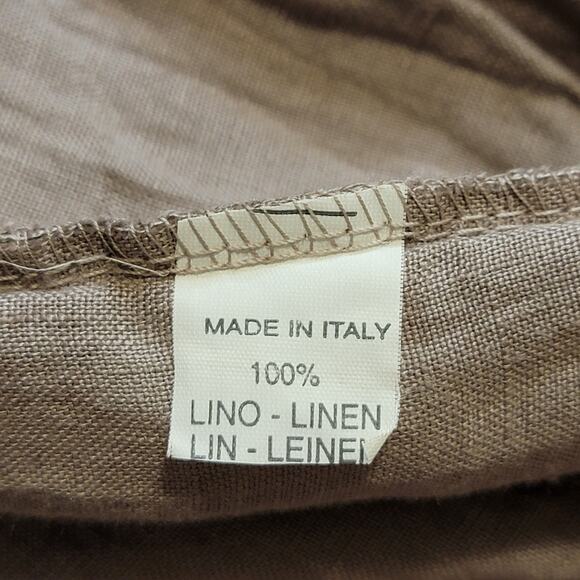 Couleur Lin Made In Italy Linen Scoop Neck Sleeveless Summer Dress Plus Size 16 - Picture 9 of 10